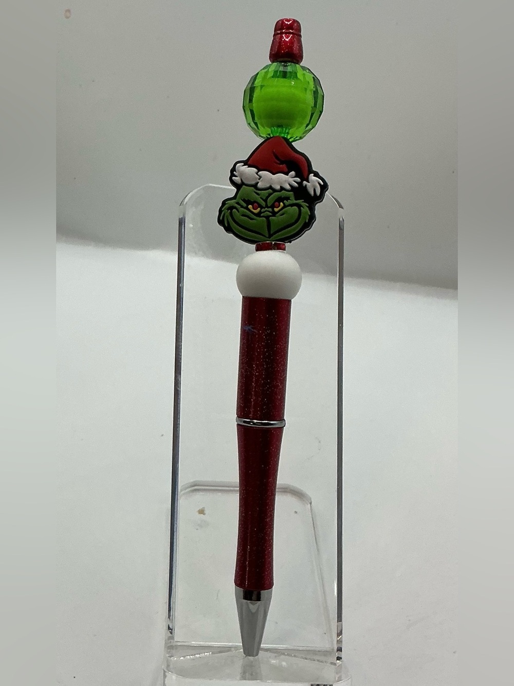 GRINCH CHRISTMAS HOLIDAY BLING PEN HANDMADE FESTIVE FUN BLACK INK